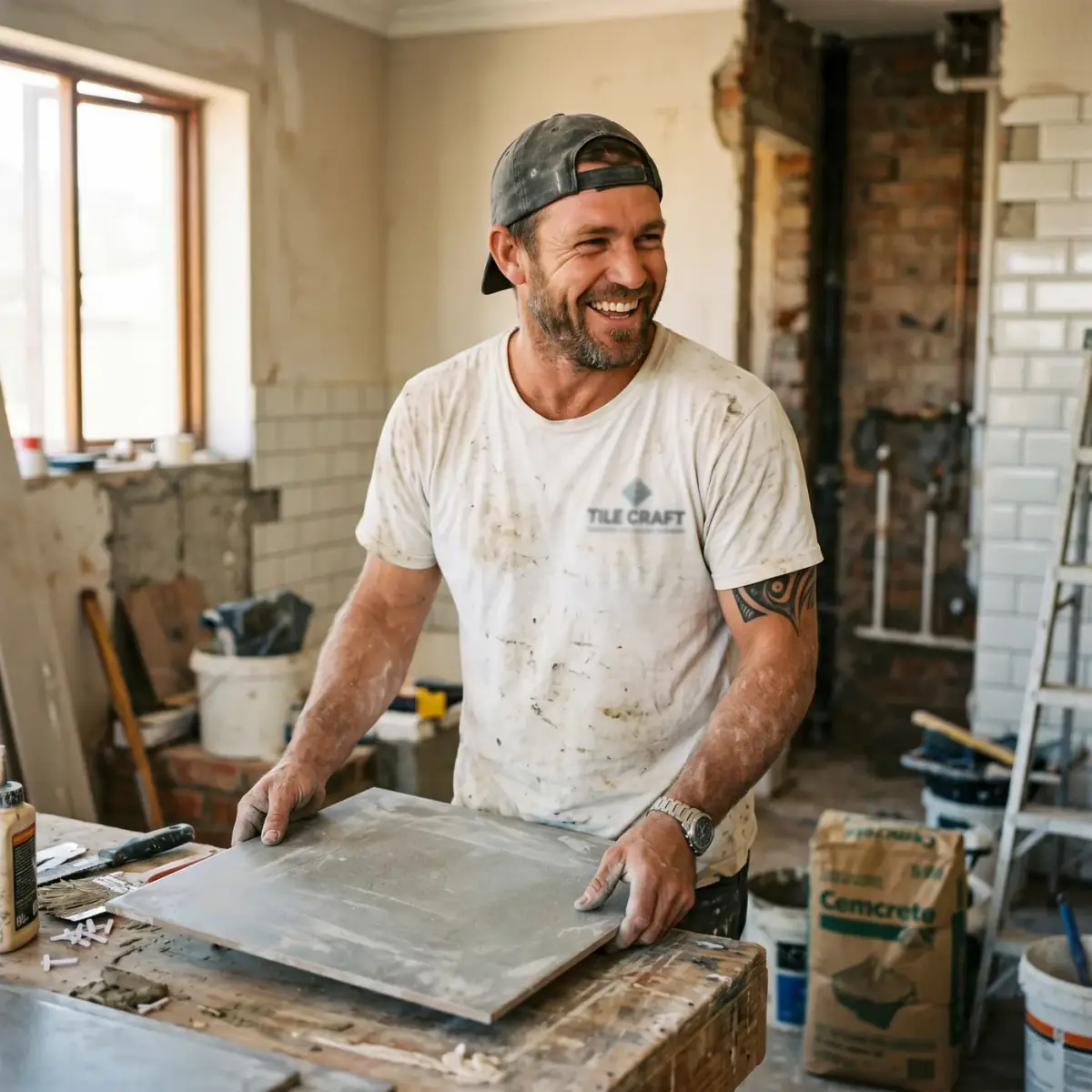 Local tradesperson working with tools
